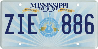 MS license plate ZIE886