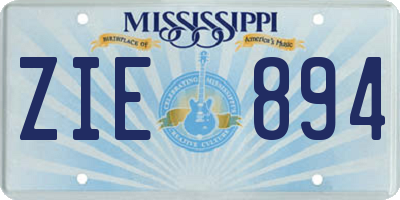 MS license plate ZIE894