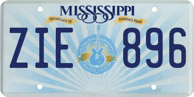 MS license plate ZIE896