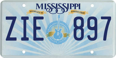 MS license plate ZIE897