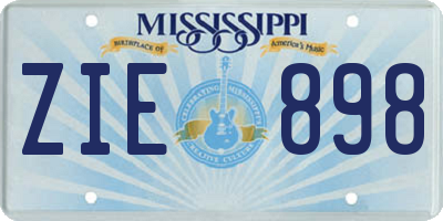 MS license plate ZIE898