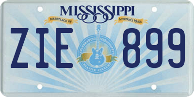 MS license plate ZIE899