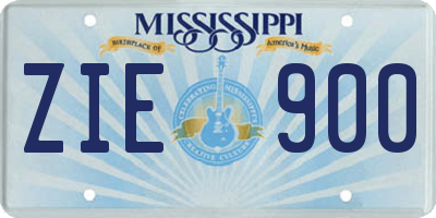 MS license plate ZIE900