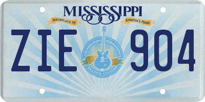 MS license plate ZIE904