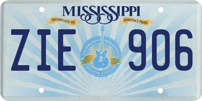 MS license plate ZIE906