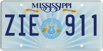 MS license plate ZIE911