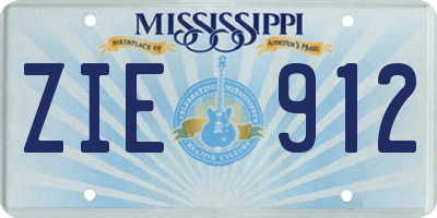 MS license plate ZIE912