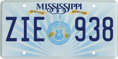 MS license plate ZIE938
