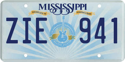MS license plate ZIE941