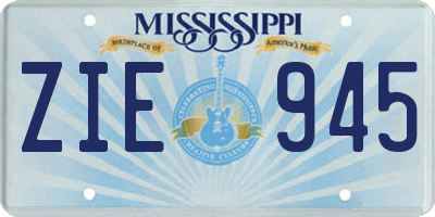 MS license plate ZIE945