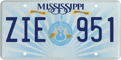MS license plate ZIE951