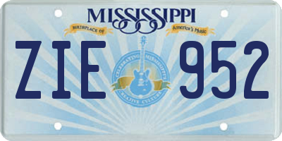 MS license plate ZIE952