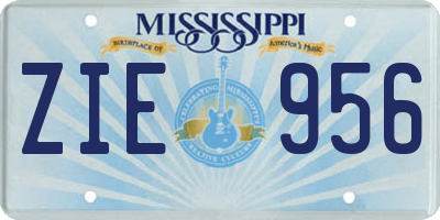 MS license plate ZIE956
