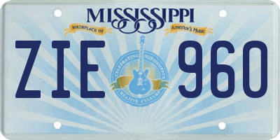 MS license plate ZIE960