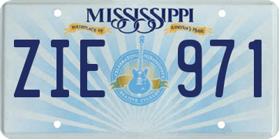 MS license plate ZIE971