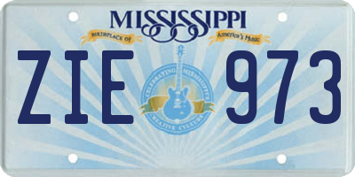 MS license plate ZIE973