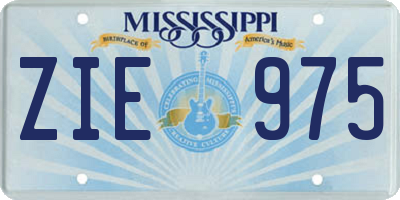 MS license plate ZIE975