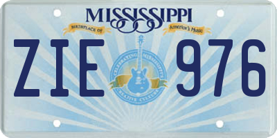 MS license plate ZIE976