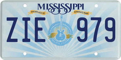 MS license plate ZIE979