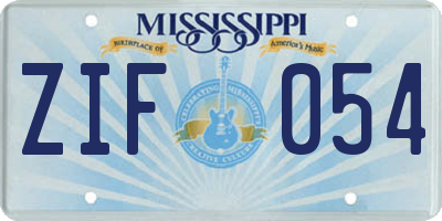 MS license plate ZIF054