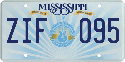 MS license plate ZIF095