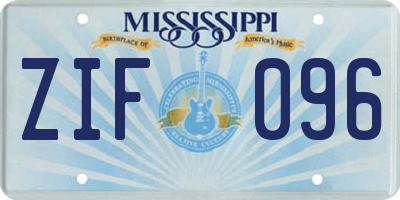 MS license plate ZIF096