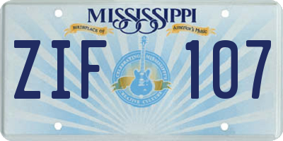 MS license plate ZIF107