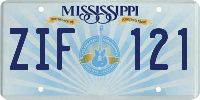MS license plate ZIF121