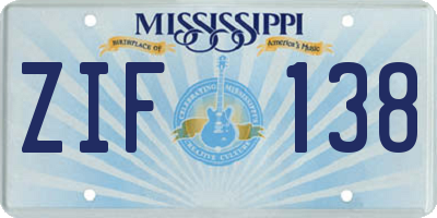 MS license plate ZIF138