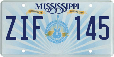 MS license plate ZIF145