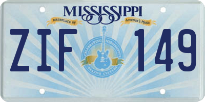 MS license plate ZIF149