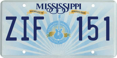 MS license plate ZIF151