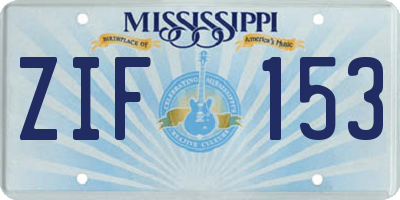MS license plate ZIF153