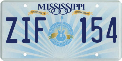 MS license plate ZIF154