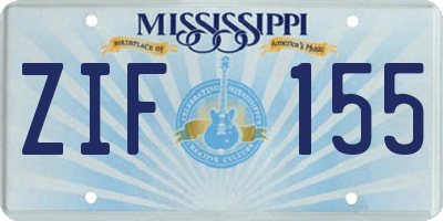 MS license plate ZIF155