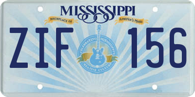 MS license plate ZIF156