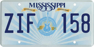 MS license plate ZIF158
