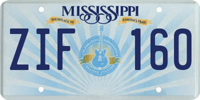 MS license plate ZIF160