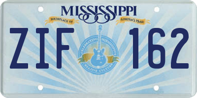 MS license plate ZIF162
