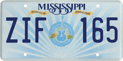 MS license plate ZIF165