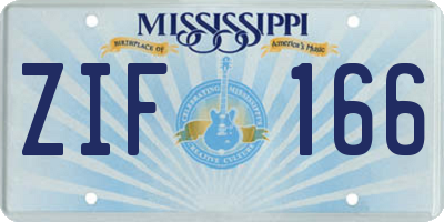 MS license plate ZIF166
