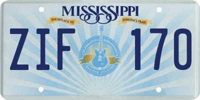 MS license plate ZIF170