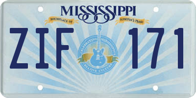 MS license plate ZIF171