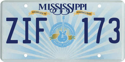 MS license plate ZIF173