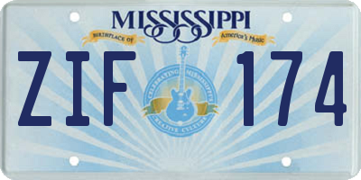 MS license plate ZIF174