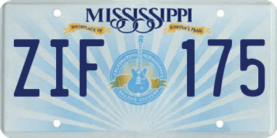 MS license plate ZIF175