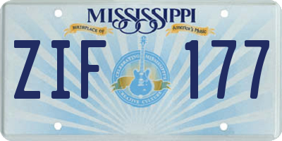 MS license plate ZIF177