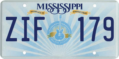 MS license plate ZIF179