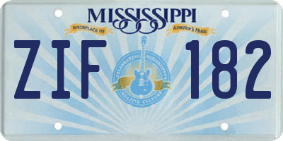 MS license plate ZIF182