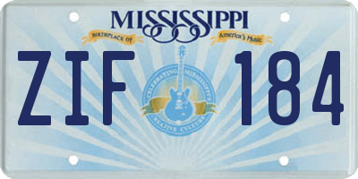MS license plate ZIF184
